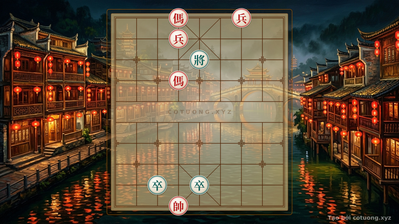Thế cờ: Xiangqi Strategy: The Secrets of Black General Facing Red Horses — Cờ Tướng Online