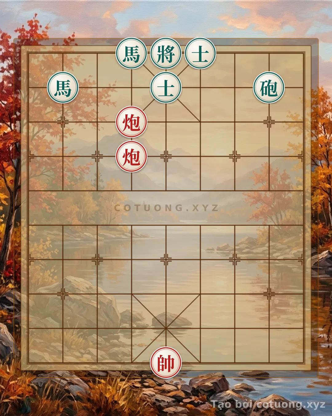 Thế cờ: Horse's Golden Strategy, Cannon's Empty Threat: The Classic 'Xich Bi' Checkmate in 3 Moves — Cờ Tướng Online