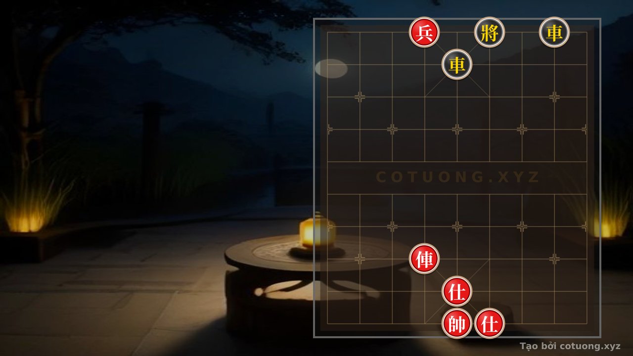 Thế cờ: Red Advantage in Xiangqi: Black's Chariot Defeated in 5 Moves — Cờ Tướng Online