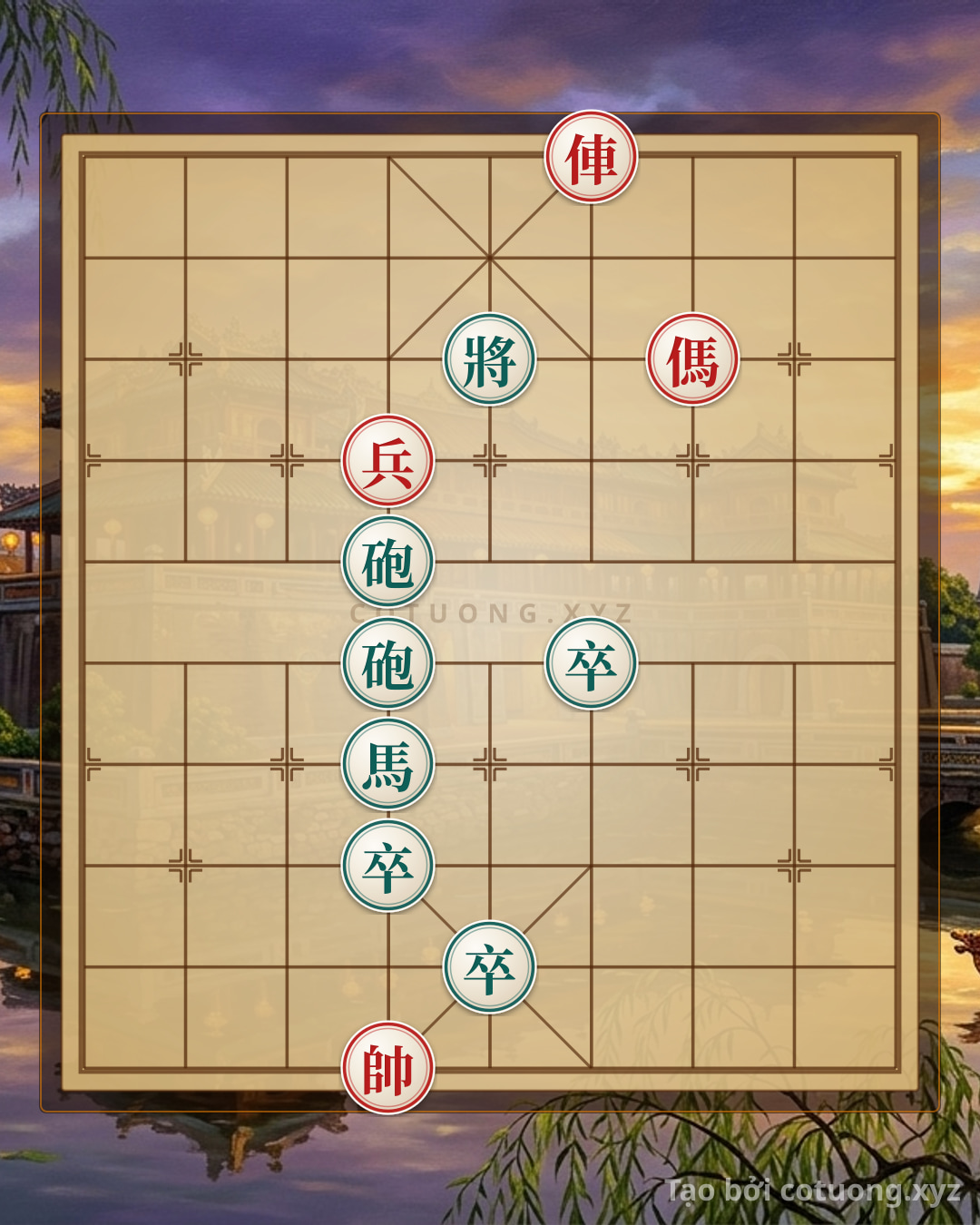Challenge: Red General's Victory: The Rook's Straight-on Attack on File 4 Rank 10 - Can you solve it?