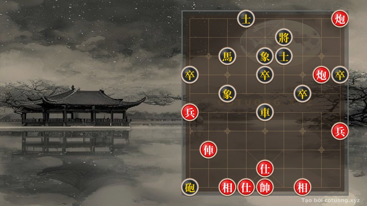 Thế cờ: Secret Strategy: Red Cannon on File 2 'Inflates' Black Chariot on File 5 in the 45c6 Formation — Cờ Tướng Online