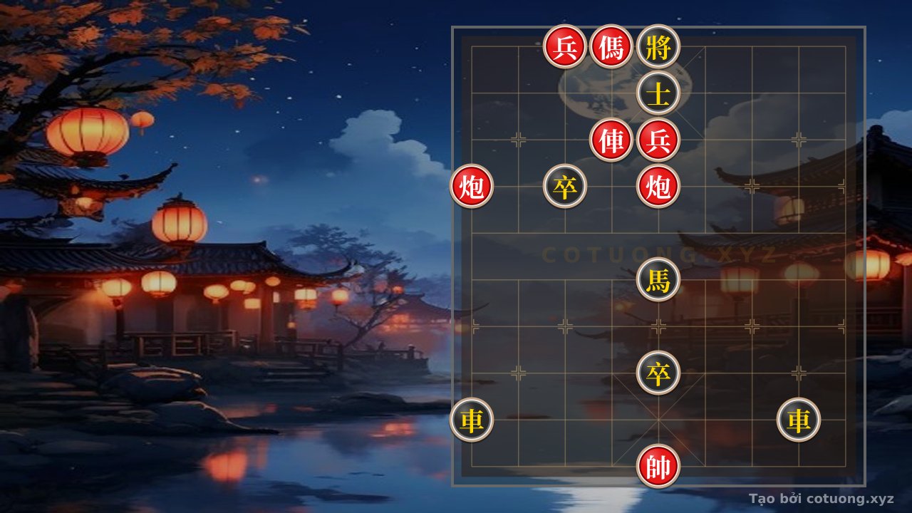 Thế cờ: Xiangqi: Red Wins with Cannon and Chariot Checkmate — Cờ Tướng Online