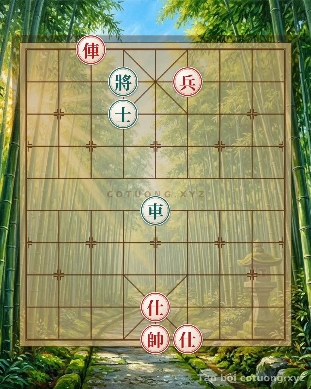 Thế cờ: The God Trap in Xiangqi: Red's Rook and Two Advisors vs. Black's Rook and Advisor - The Ultimate AI Master Strategy to Defeat the Super Hard Machine — Cờ Tướng Online