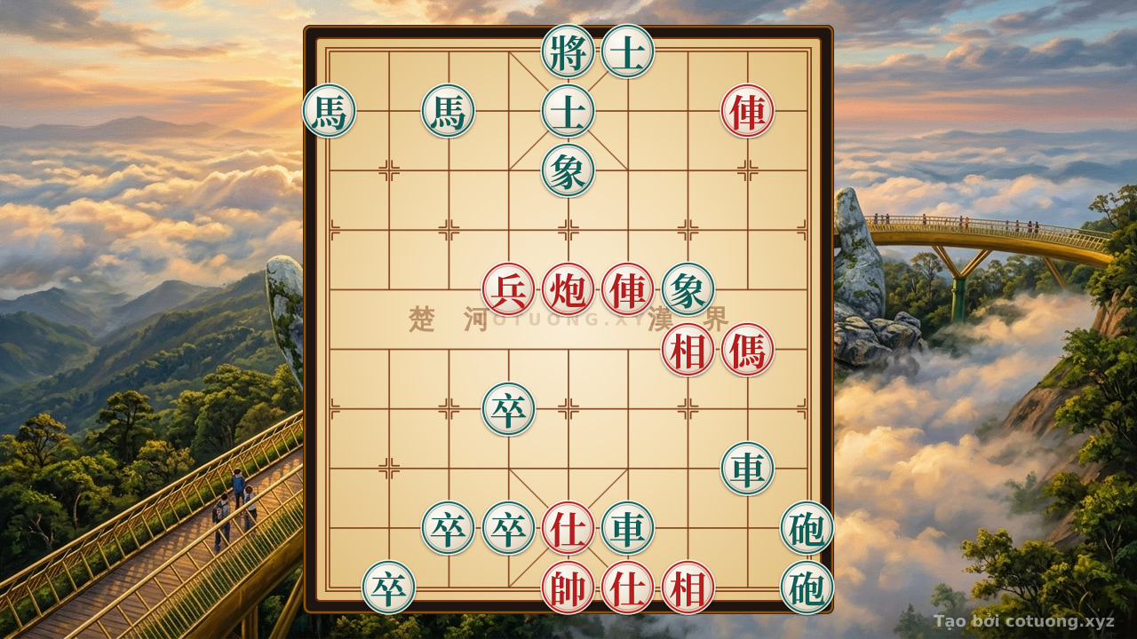 Thế cờ: The Ultimate Checkmate: When the Red Rook, Cannon, and Horse Trap the Black General in One Move — Cờ Tướng Online