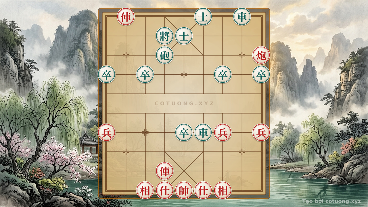 Thế cờ: Xiangqi: Red's Strategic Victory from the 'Black Rook at File 6 Rank 4' Position — Cờ Tướng Online