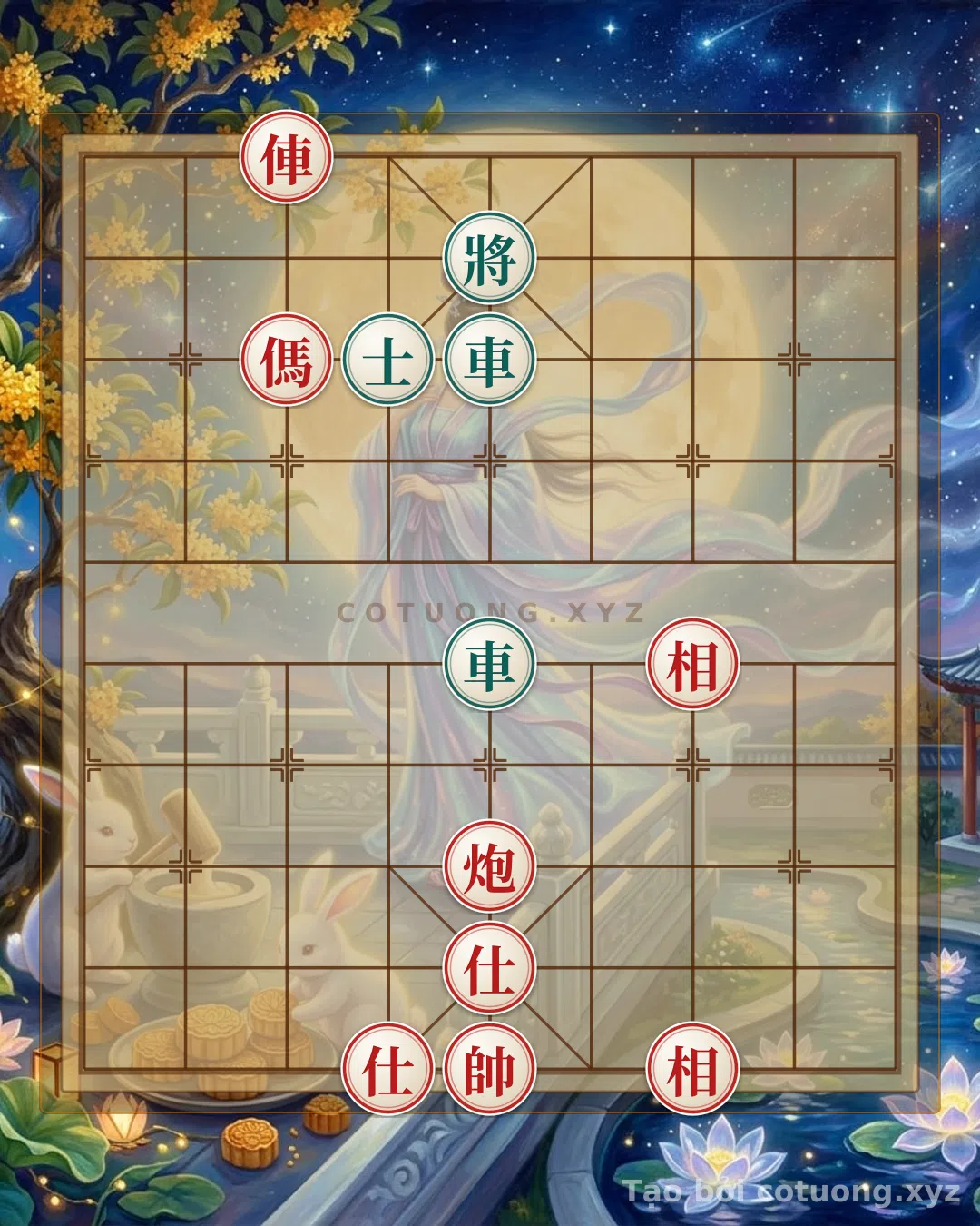 Thế cờ: Thế cờ Khổng Minh: Pháo Đỏ khai hỏa, Mã Song Hùng vây ráp Tướng Đen - Chiến thuật tung hoành lộ 7 huyền bí — Cờ Tướng Online
