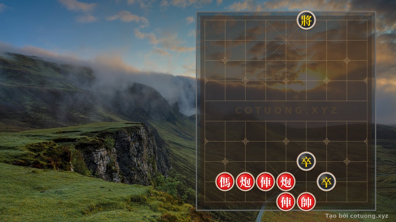 Thế cờ: Xiangqi: Double Horse Coordination Formation with Red's Cannon - Winning Setup — Cờ Tướng Online