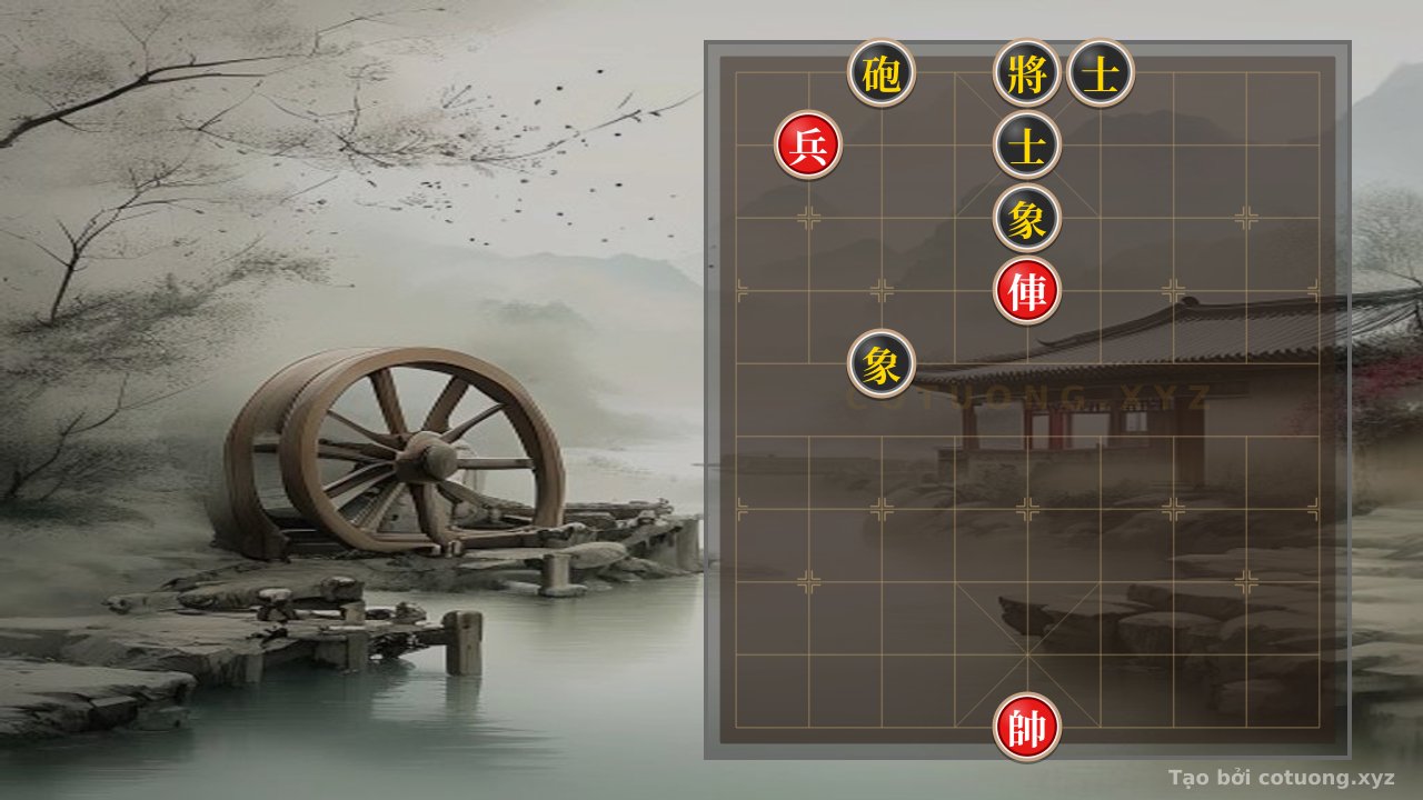 Thế cờ: Xiangqi: Red's Strategic Breakthrough - Black Advisor at 6-10 Forced to Retreat — Cờ Tướng Online