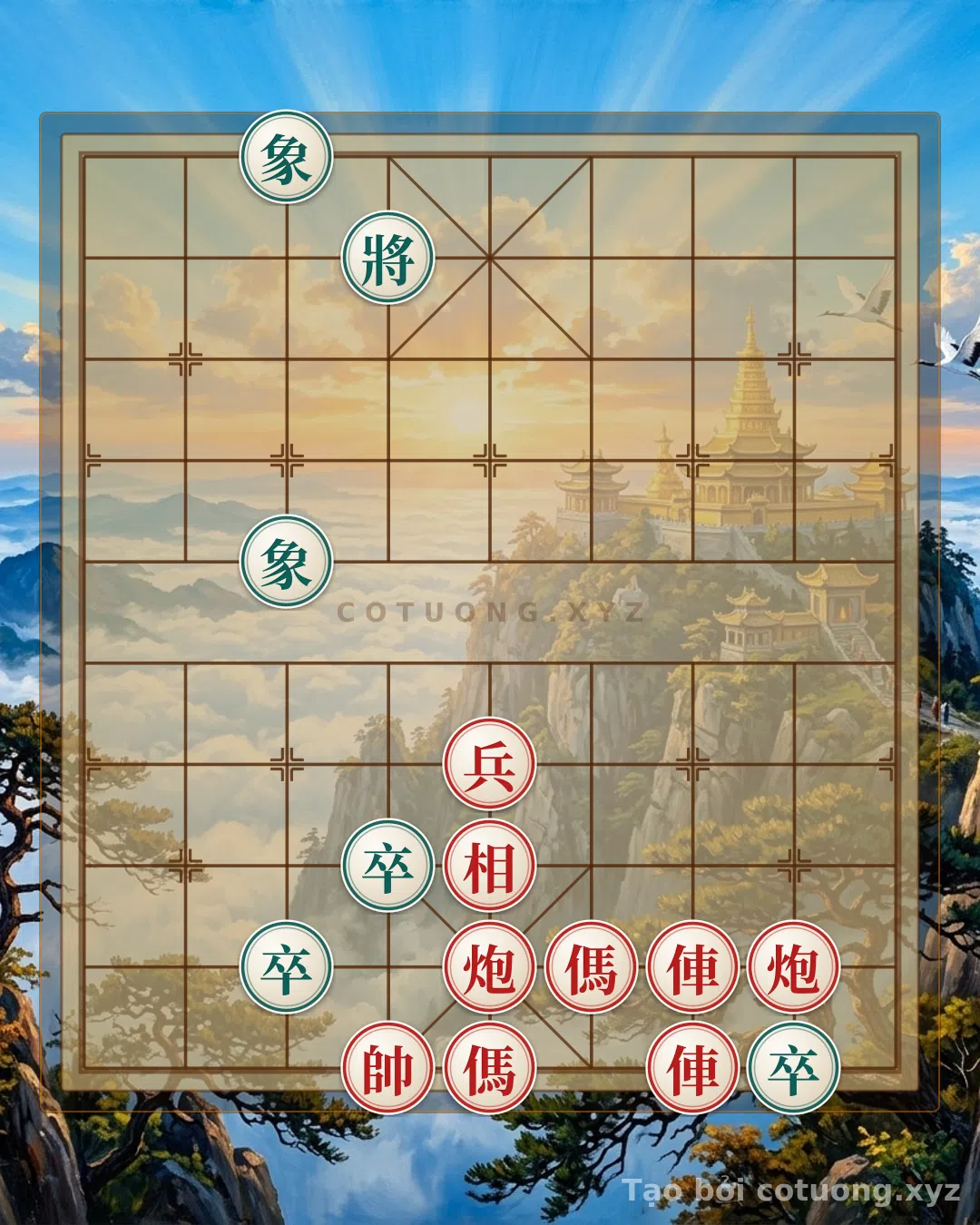Thế cờ: Xiangqi (Chinese Chess) Master: Double Horse Exchange Tactics - Defeating Black in 10 Moves — Cờ Tướng Online
