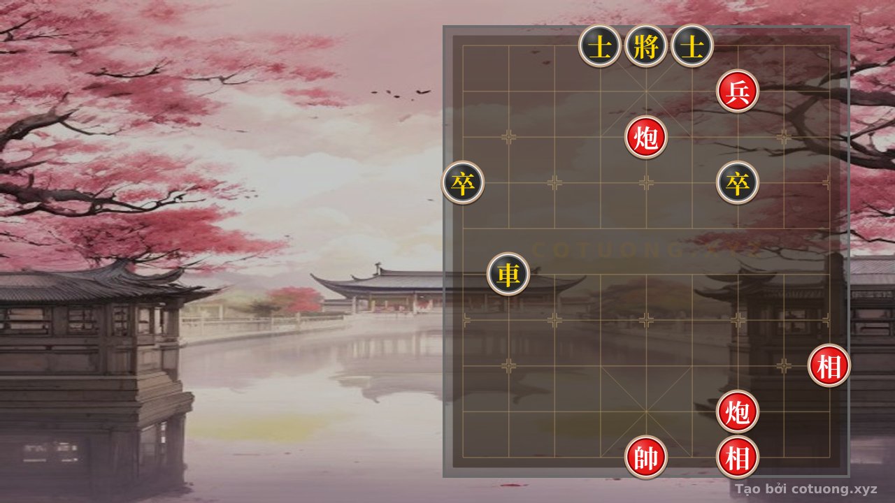 Thế cờ: Red General: Strategy for Attacking the Black Chariot with Empty Cannon and Black Advisor — Cờ Tướng Online