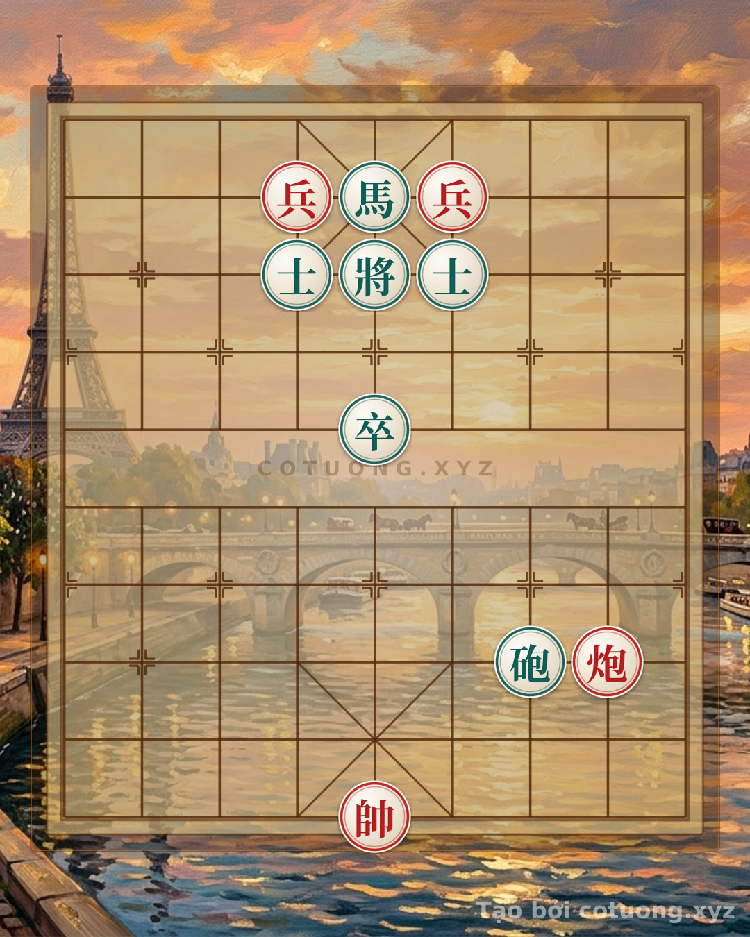 Thế cờ: Black Defense Like 'Superhero Trio' - An Exciting Formation with Advisor, Horse, and Cannon — Cờ Tướng Online