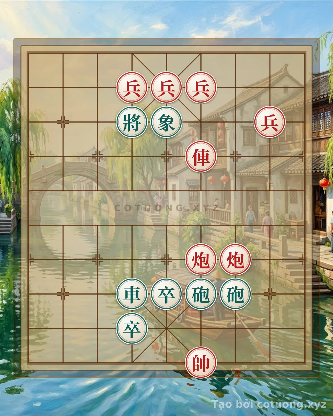 Thử Thách: Bí ẩn thế cờ: Chốt Đỏ áp sát, Tướng Đen lâm nguy - Giải mã nước đi tối ưu - Bạn có thể giải được?