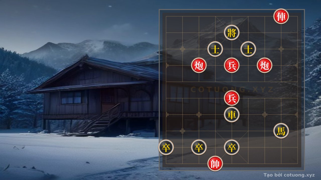 Thế cờ: The Difficult Xiangqi Formation: Red Rook 2 Cannons 2 Pawns vs. Black Rook Horse 3 Pawns 2 Advisors - The Secret to Defeating Black in 10 Moves — Cờ Tướng Online