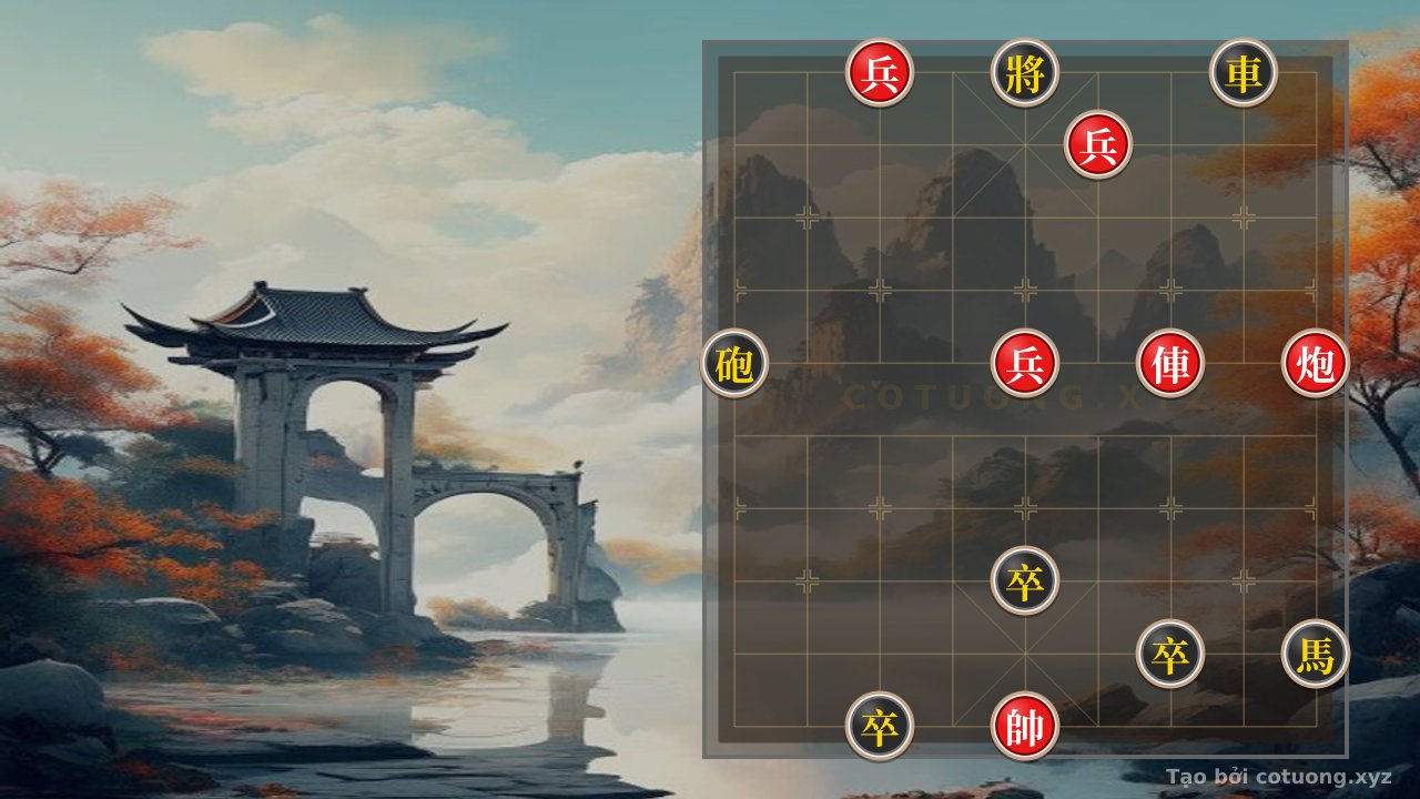 Thế cờ: Tactical Checkmate: Red Chariot Directly Attacks Black General in the Double Cannon and Double Horse Formation — Cờ Tướng Online