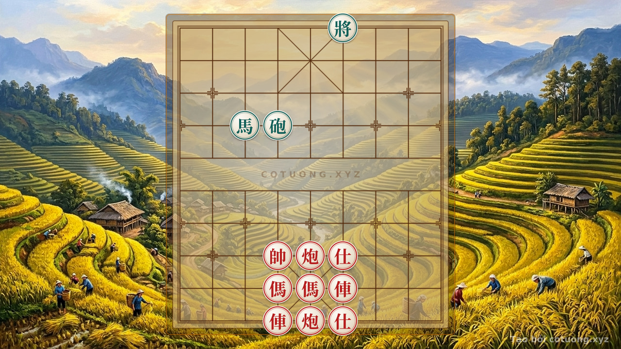 Thế cờ: Hidden Xiangqi Strategy: When Two Red Horses Face Each Other, How Should the Black Cannon Play? — Cờ Tướng Online