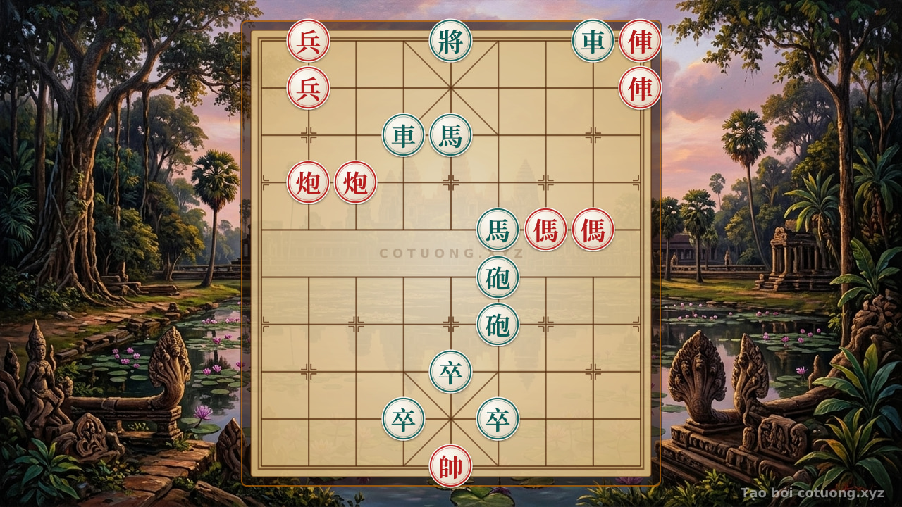 Thế cờ: The 'Double Horse Interlocking' Formation - The Ultimate Defensive Strategy in Chess History — Cờ Tướng Online