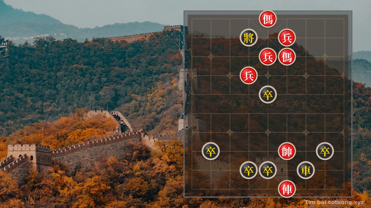 Thế cờ: 'Dual Knights Slash' Secret Technique - Red's Blade Tactics in the 'Black Chariot Escape' Formation — Cờ Tướng Online