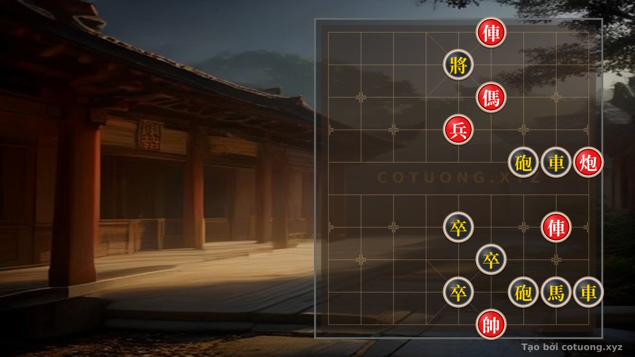 Thế cờ: The Cruel Endgame: Red Chariot Advances, Black General in Peril — Cờ Tướng Online