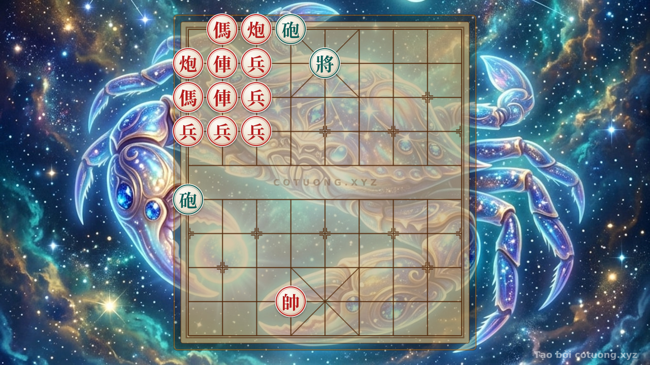 Thế cờ: Red Double Horses Control Lane 8: Strategy to Defeat Black Cannon in a Precise Chess Formation — Cờ Tướng Online