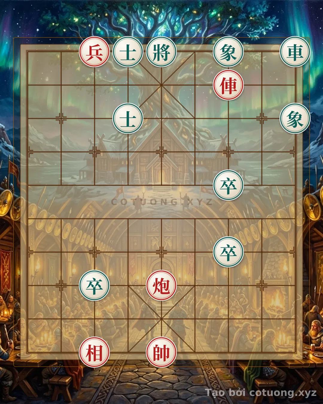 Thế cờ: The Black Destroyer's Secret Attack - Winning with the Red Cannon on File 5 Rank 3 & Red Chariot on File 3 Rank 9 (Level 8/10) — Cờ Tướng Online