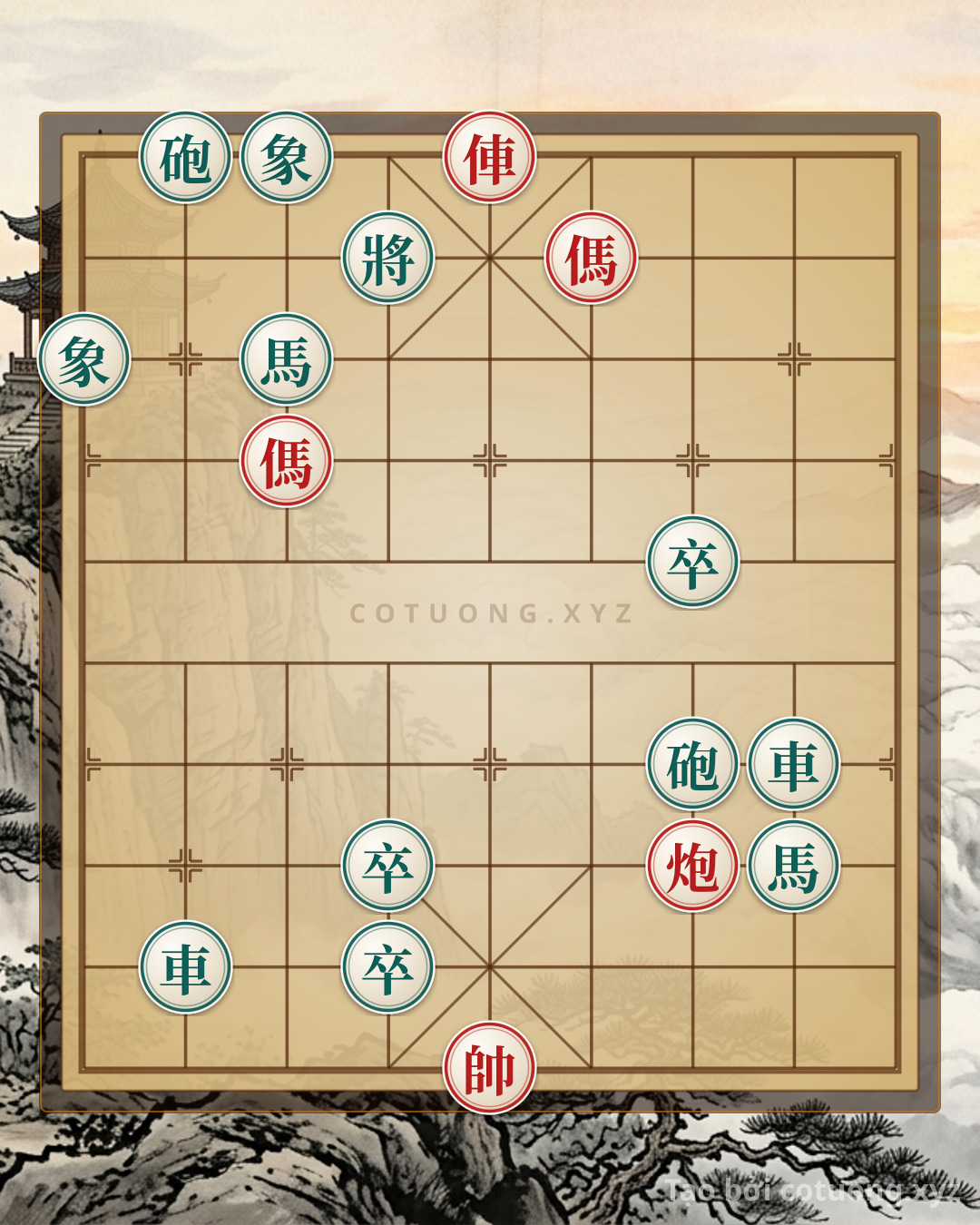 Challenge: Xiangqi: Black's Defense, Red's Attack - Tactical Twist in the Double Horse Face-to-Face Formation - Can you solve it?