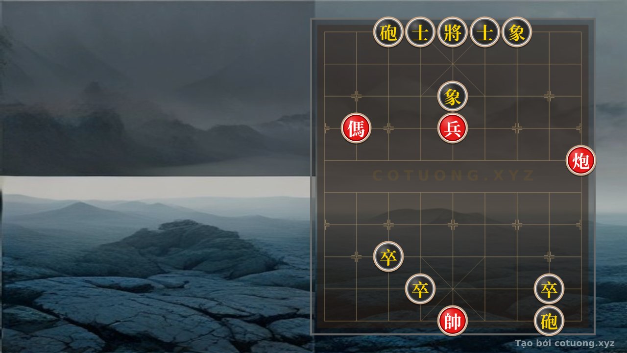 Thế cờ: Black Cannon's Ruthless Gambit: Decoding the 8/10 Xiangqi Position with the Critical Move — Cờ Tướng Online