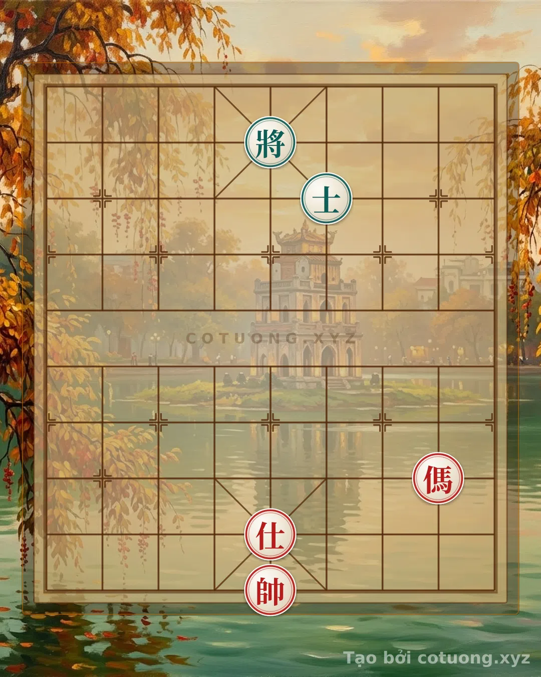Thế cờ: Red Chess: 'Red Advisor on File 5, Rank 2' - A Tale of Art and Strategy — Cờ Tướng Online