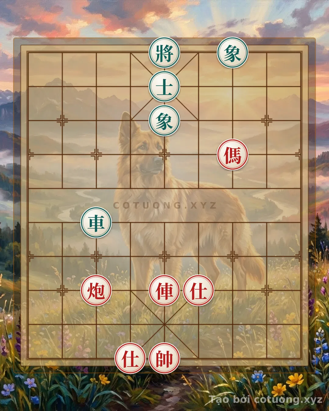 Thế cờ: Super Difficult Xiangqi Position: Black General on File 5, Rank 10; Red Horse on File 3, Rank 7 - Decoding the Hidden Strategy — Cờ Tướng Online