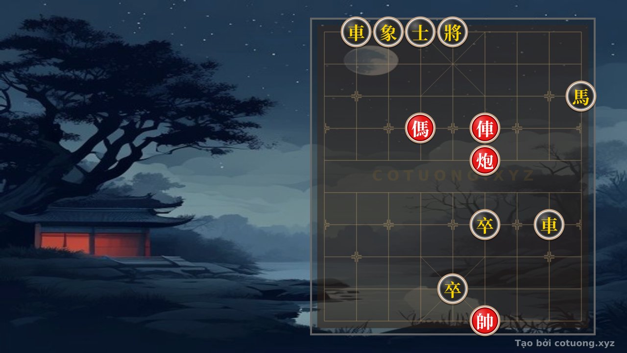 Thế cờ: Xiangqi: Red Chariot 4 Attacks Red Cannon, Board Shakes Like a Battle — Cờ Tướng Online