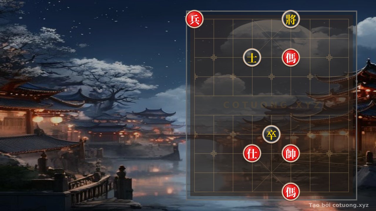 Thế cờ: The 'Red Mountain Horse' Position - The Secret of the Black Advisor on File 4, Rank 8 — Cờ Tướng Online