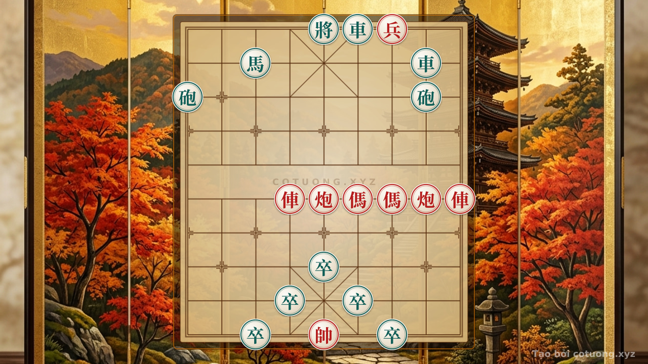 Thế cờ: Xiangqi: Double Horse Leg Strategy - How to Defeat Black in 5 Moves — Cờ Tướng Online