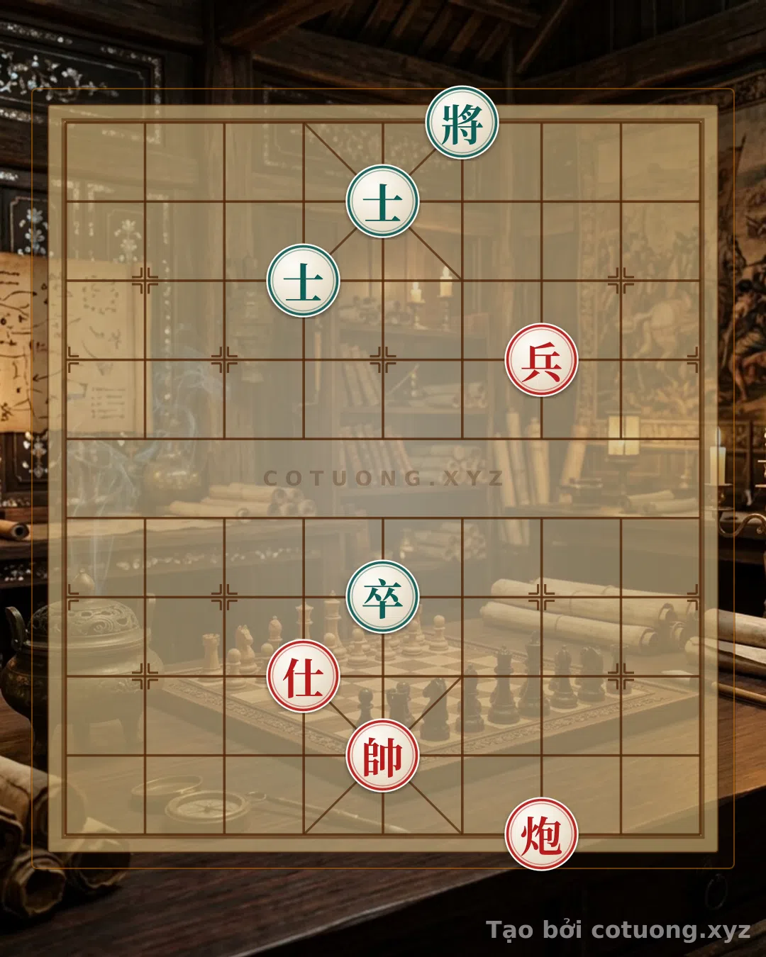 Thế cờ: Xiangqi: Master Defense Tactics - Black Advisor Blocks Red Cannon — Cờ Tướng Online
