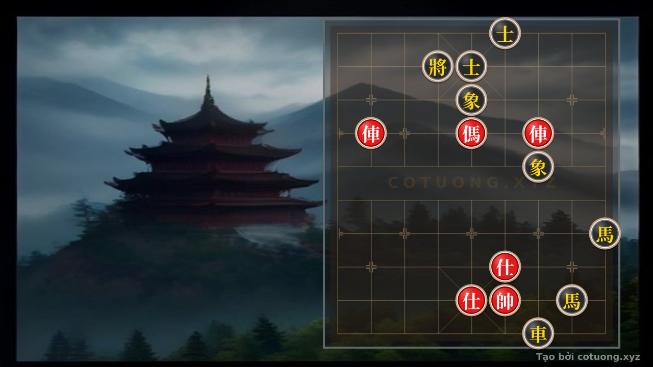 Thế cờ: The Secret of the Xiangqi Battle: How 2 Red Chariots and a Red Horse Crush 2 Black Horses and 2 Elephants - The Unforeseen Cannon Trap — Cờ Tướng Online