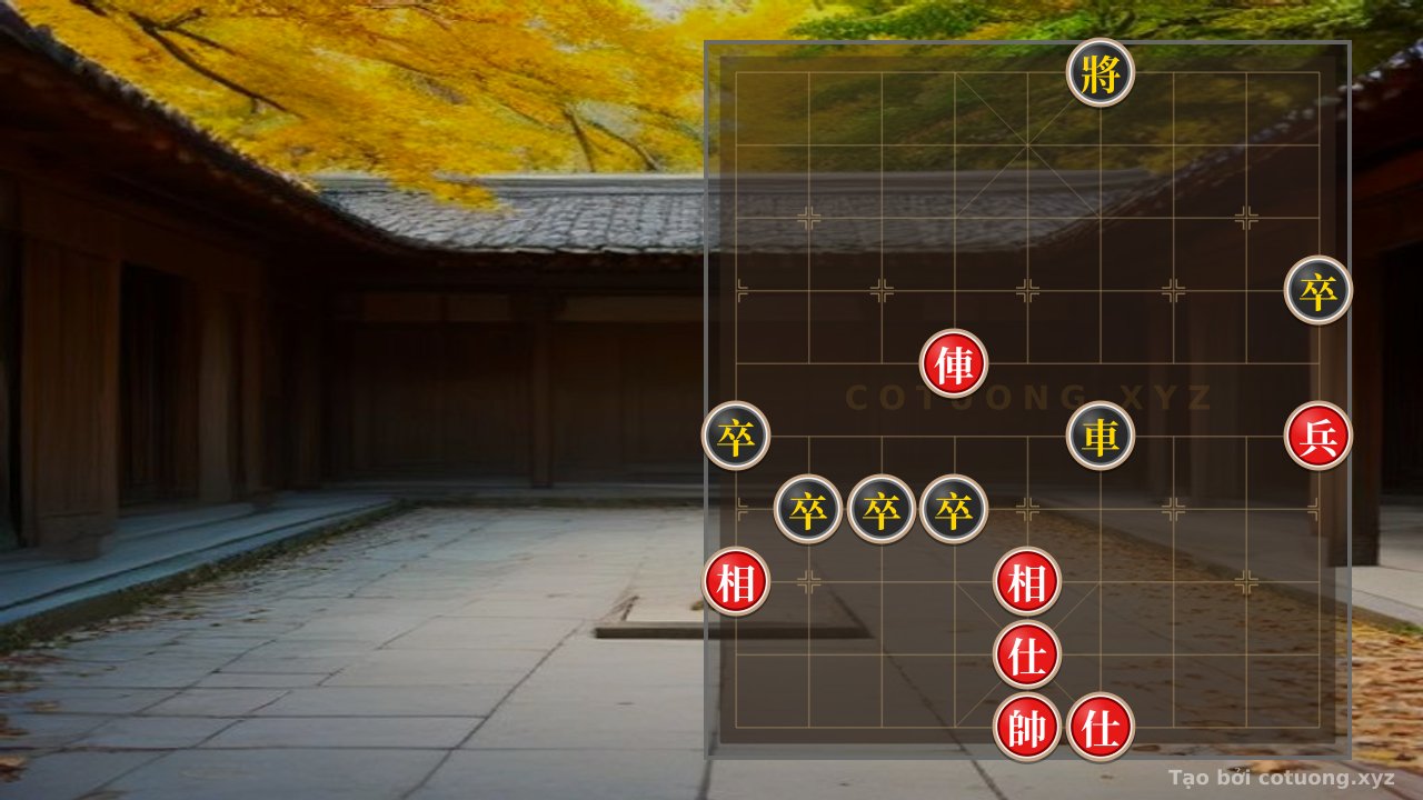 Thế cờ: The Master's Trap: Red Rook on File 6 Rank 6 Attacks Black Cannon on File 3 Rank 4 - Xiangqi Grandmaster Tactics — Cờ Tướng Online