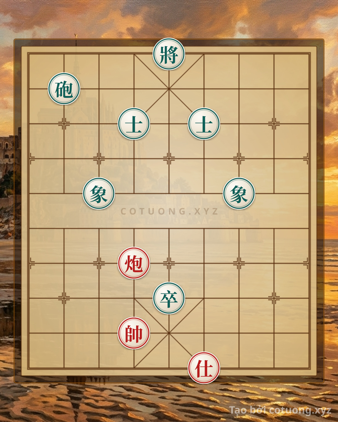 Challenge: Cannon Advisor Attacking the Black Pawn with 2 Advisors 2 Elephants: Red's Strategy to Knock Down the Black Pawn in 5 Moves - The Secret to Conquering the Battlefield - Can you solve it?