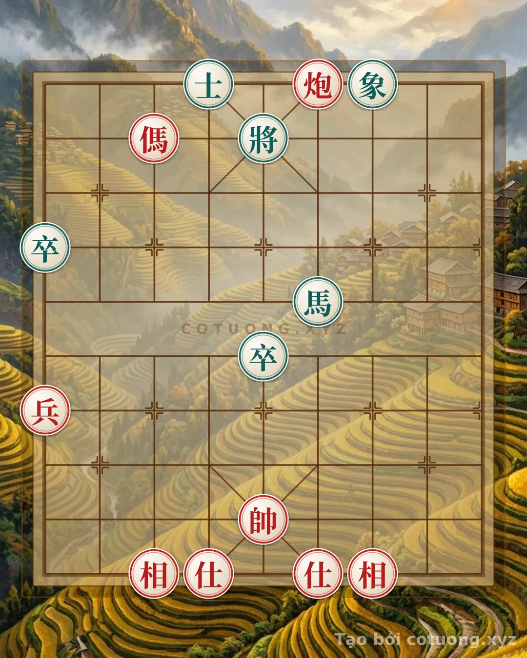 Thế cờ: Xiangqi: Strategy to Defeat the Red Phantom Horse (Red Horse on 7th File, 9th Rank) in Defensive Play — Cờ Tướng Online