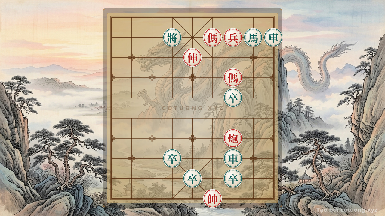 Thế cờ: Attack Code: Analysis of the Red General's Unfavorable Position Transformation into Unexpected Victory — Cờ Tướng Online