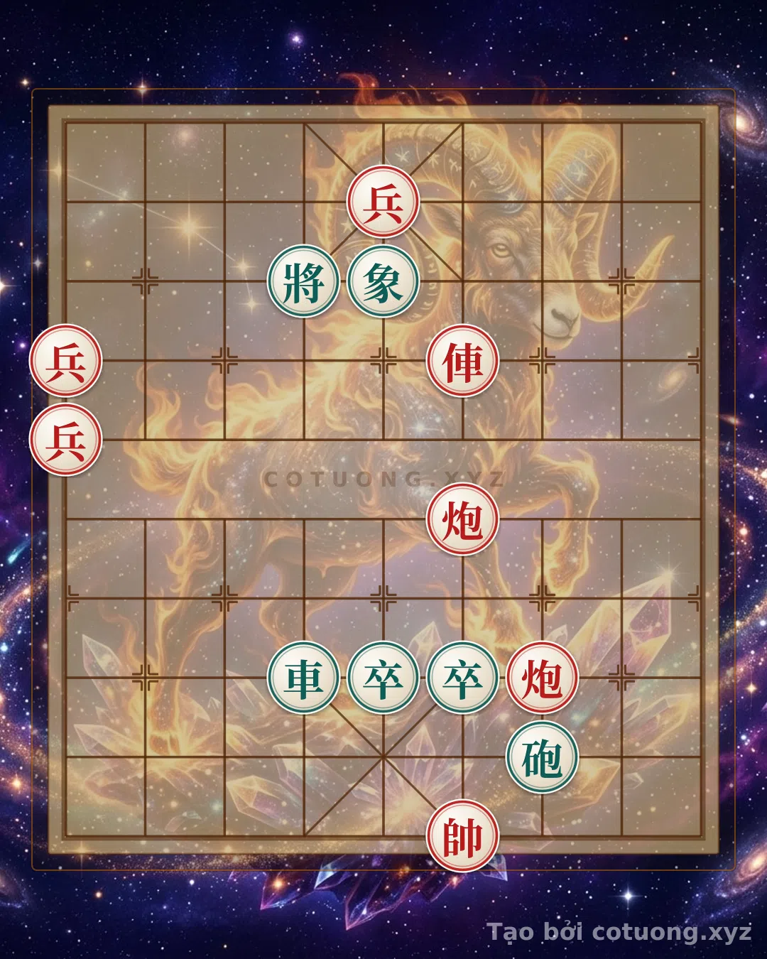 Thế cờ: Red General: Red Chariot Rushes Straight to the 4th File, Crushes Black Bishop in 5 Moves — Cờ Tướng Online