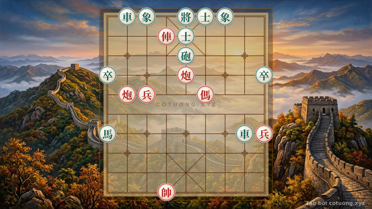 Thế cờ: Red General Wins: The Strategy of the Rook's Straight Charge - Basic Opening Tactics for Beginners — Cờ Tướng Online
