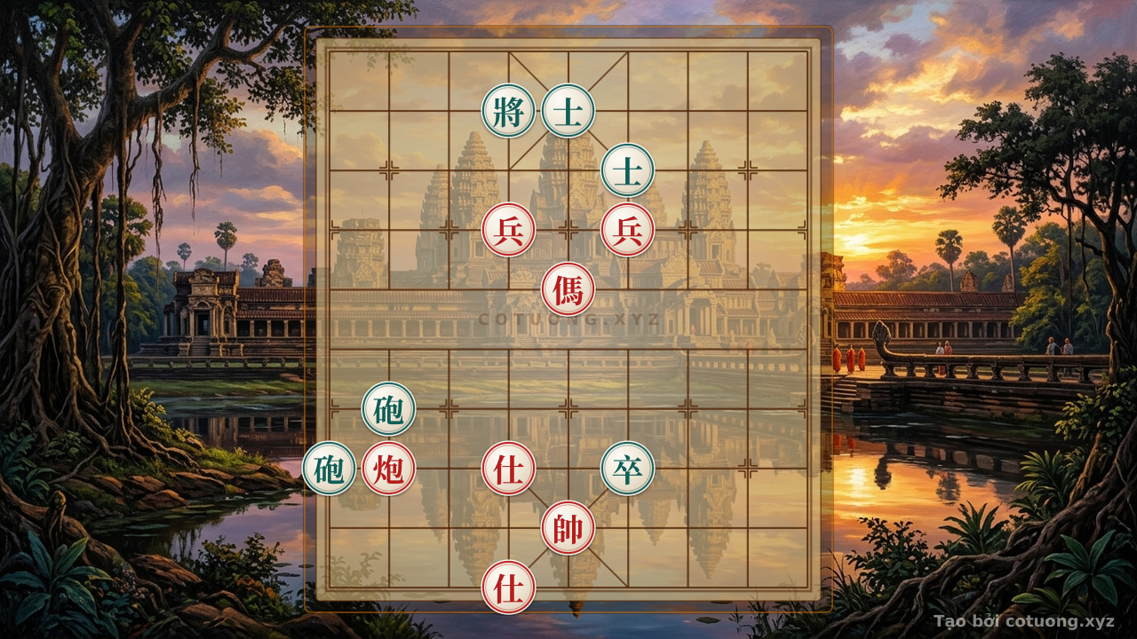Thế cờ: The Rook Cannon Horse 2Pawns 2Advisors vs. 2Cannons Pawns Advisors: Optimal Checkmate Strategy — Cờ Tướng Online