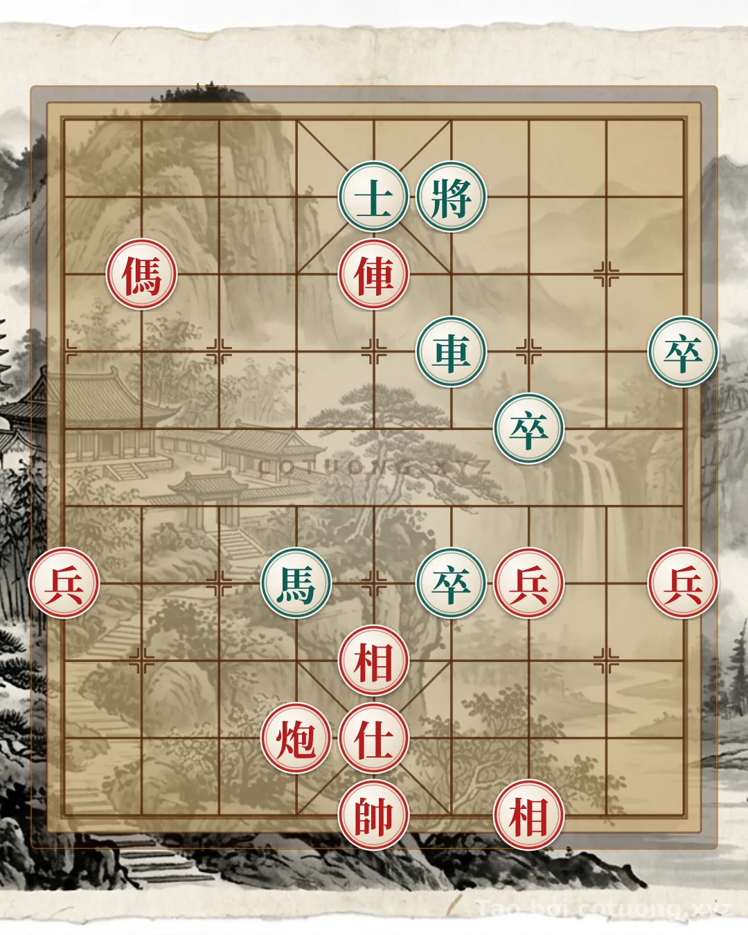 Challenge: The Legendary Chess Strategy: How the Red Rook-Cannon-Horse with Three Pawns and Advisors Defeats the Black Horse with Three Pawns in One Move - Can you solve it?