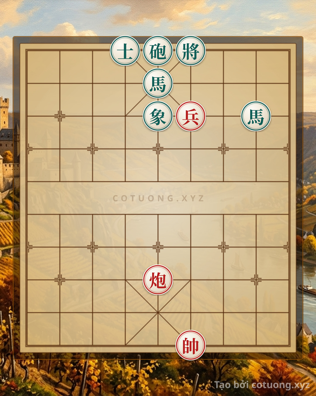 Challenge: Binh Pháp Tôn Tử & 36 Kế: Giải mã thế trận cờ tướng Đỏ - Đen (Lộ 4-8 Hàng 10) - Can you solve it?