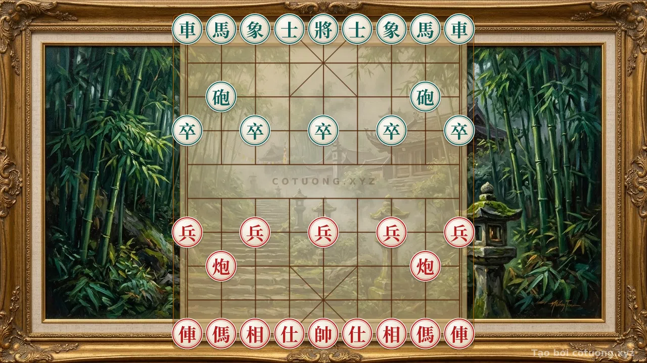 Thế cờ: Red General's First Move: Red Cannon's Empty Fort, Black Chariot's 4th File - Key Strategy — Cờ Tướng Online