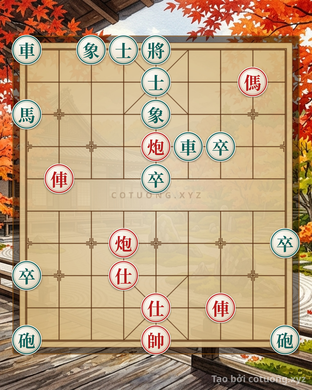 Thử Thách: Phòng thủ đao động: Xe Đen lộ 6 và Pháo Đỏ lộ 5 - Chiến thuật sống còn trong thế cờ tướng cấp 1/10 - Bạn có thể giải được?