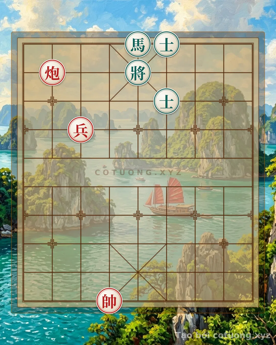 Thế cờ: Red Cannon on File 8 - How to Counter the 'Black Horse Split' and Seal with the 'Red General on File 6 Rush' — Cờ Tướng Online