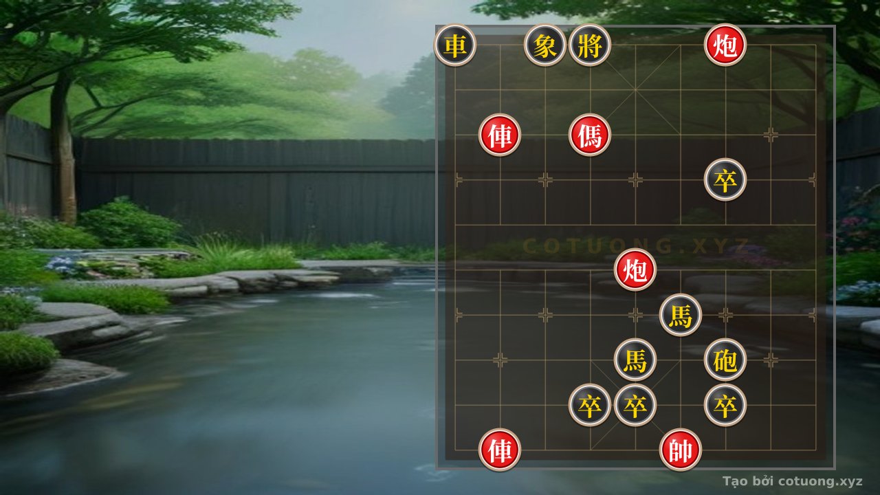 Thế cờ: Xiangqi (Chinese Chess): When the Red Rooks and Cannons Eat the Black Rook, Cannon, and Pawns in the Dark — Cờ Tướng Online