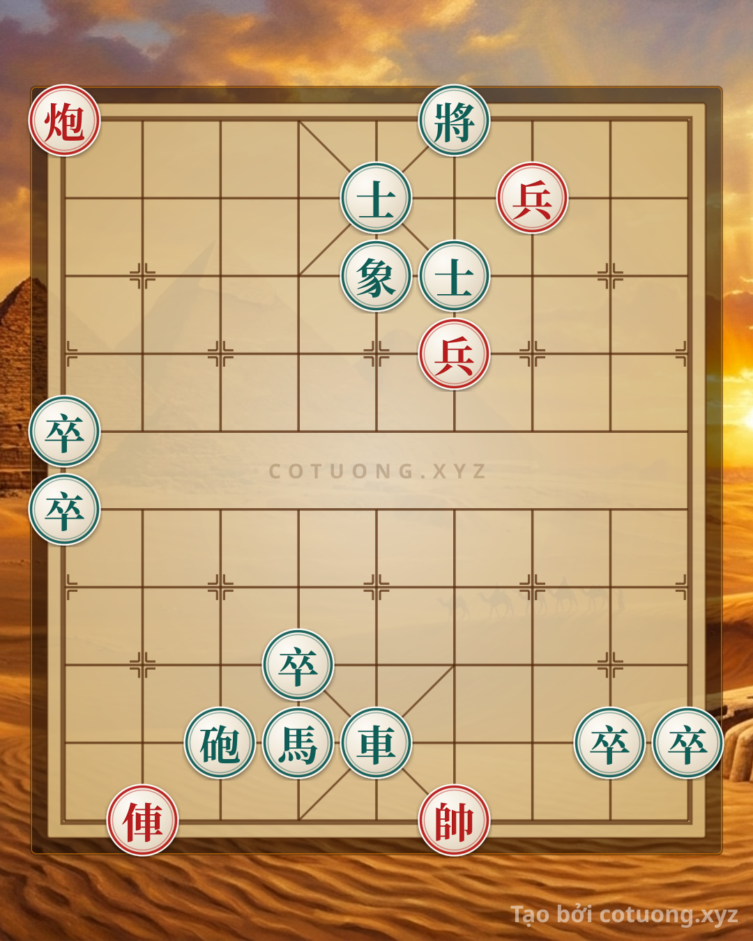 Challenge: Red Cannon on File 9, Rank 10: Smart Strategy to Sacrifice a Piece to Defeat the Black General - Can you solve it?