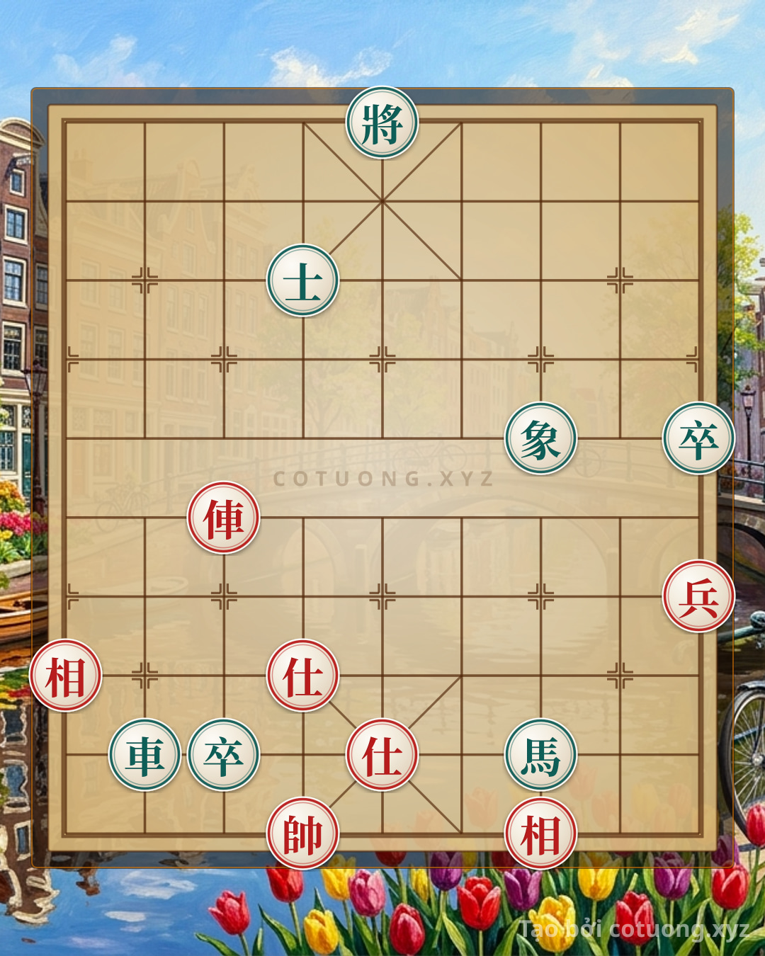 Challenge: Mysterious Checkmate Classic: Rook Pawn vs. 2 Advisors 2 Bishops - The Decisive Move of the Red Army - Can you solve it?