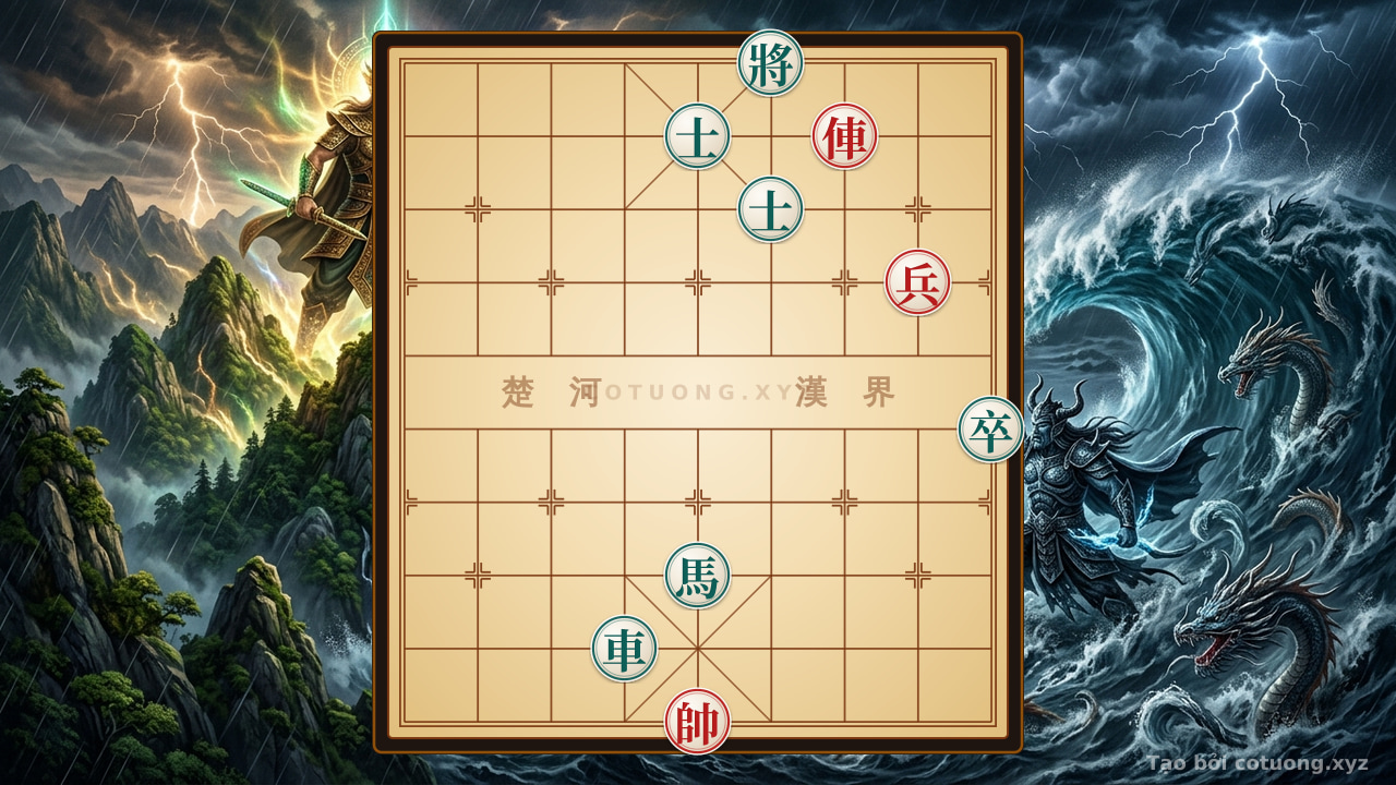 Thế cờ: Xiangqi: The Clash of Titans - Red Chariot vs. Black Horse in the Dark — Cờ Tướng Online