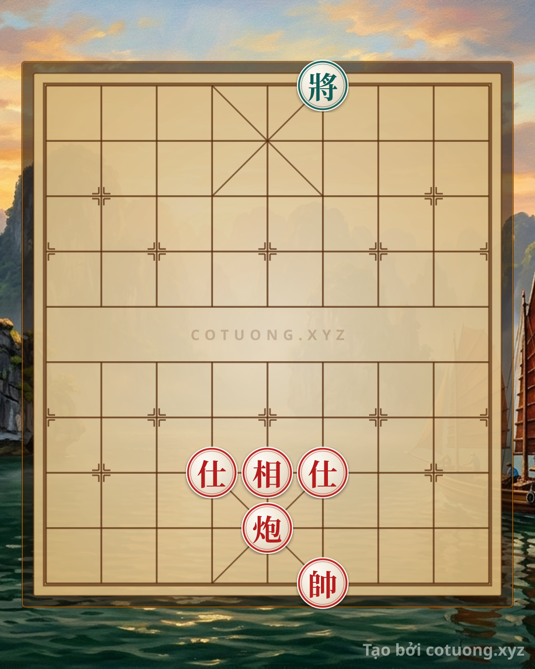 Thế cờ: Red's Brilliant Checkmate: Cannon Captures the Black General in One Move - Xiangqi 1/10 — Cờ Tướng Online